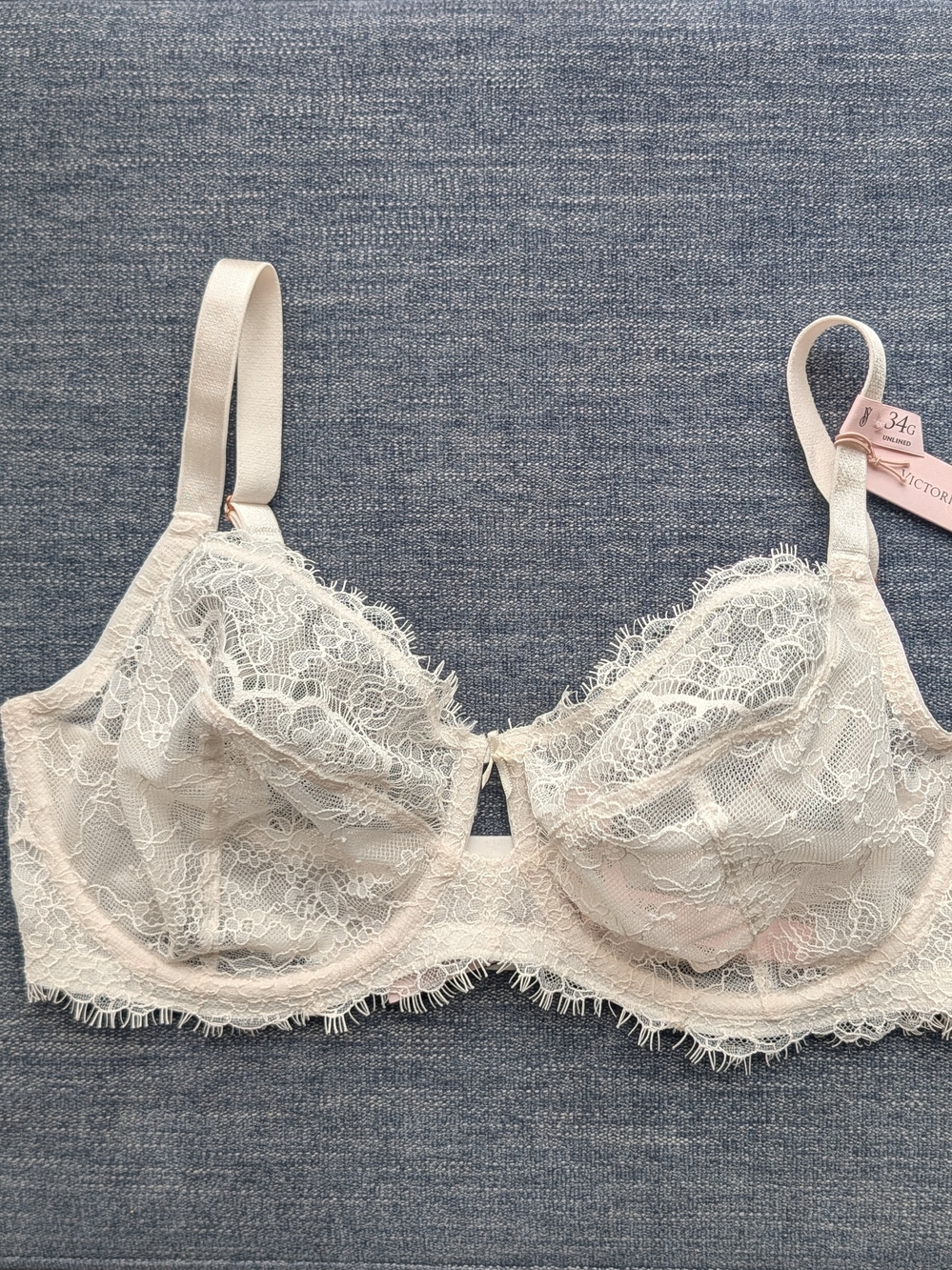 Victoria's Secret Dream Angel Unlined Demi Bra in Soft Ivory 34G